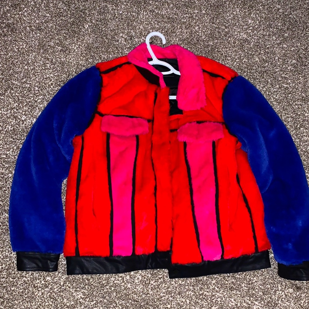 BlankNYC MULTI Color Faux fur jacket. Worn once